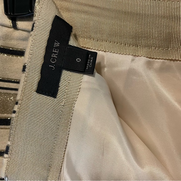 J. Crew size 0, black, gold and beige striped, mini skirt with pockets - Picture 6 of 10